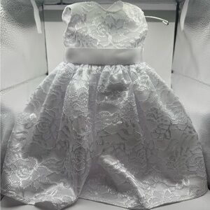 Elegant White Lace 18” doll  Dress